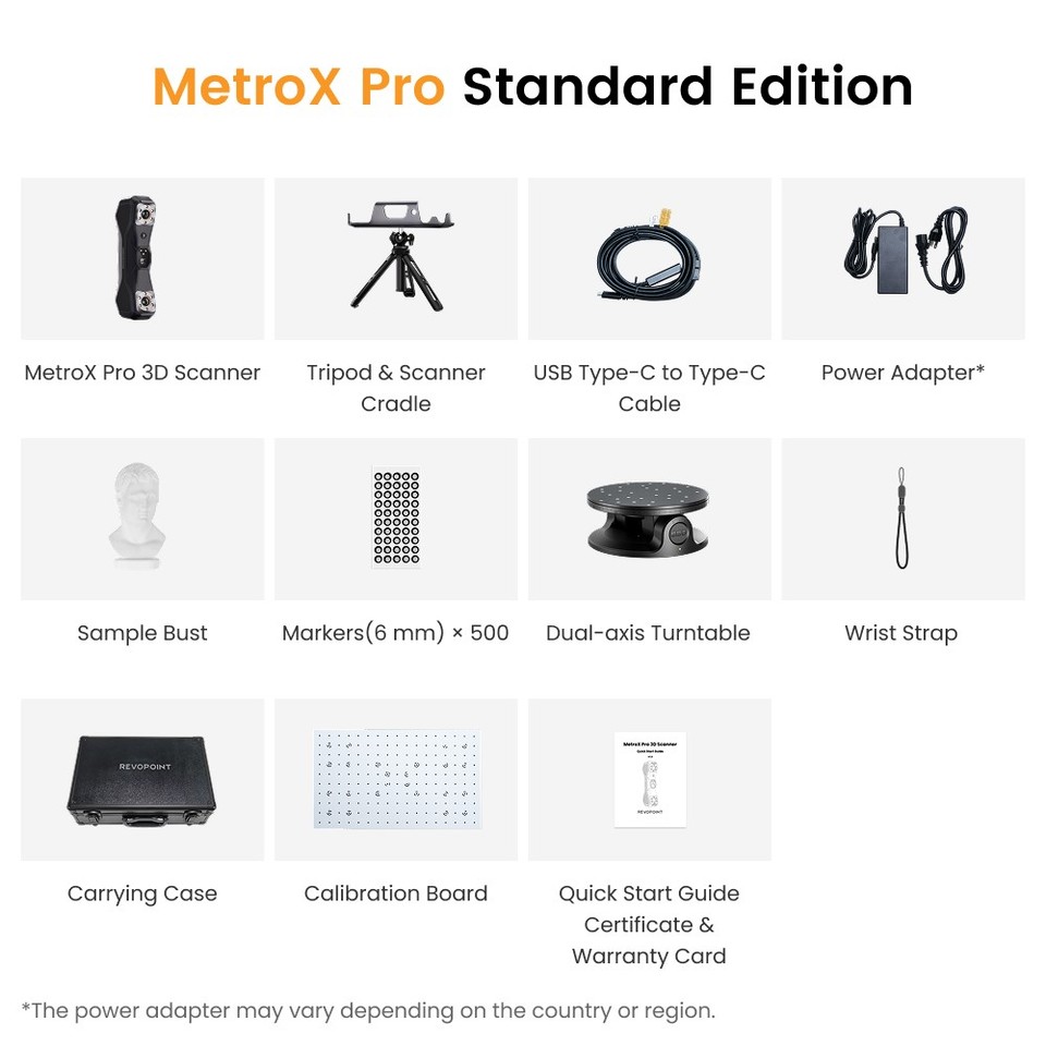 Revopoint MetroX PRO 3D Scanner For 3D Printer Handheld 30 Line Blue ...