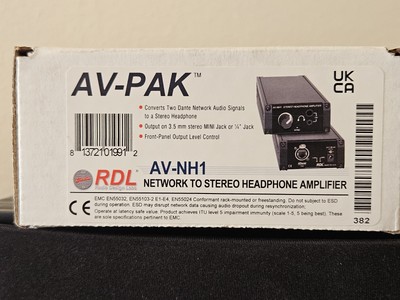 RDL AV-NH1 Dante Headphone Adapter - Brand New