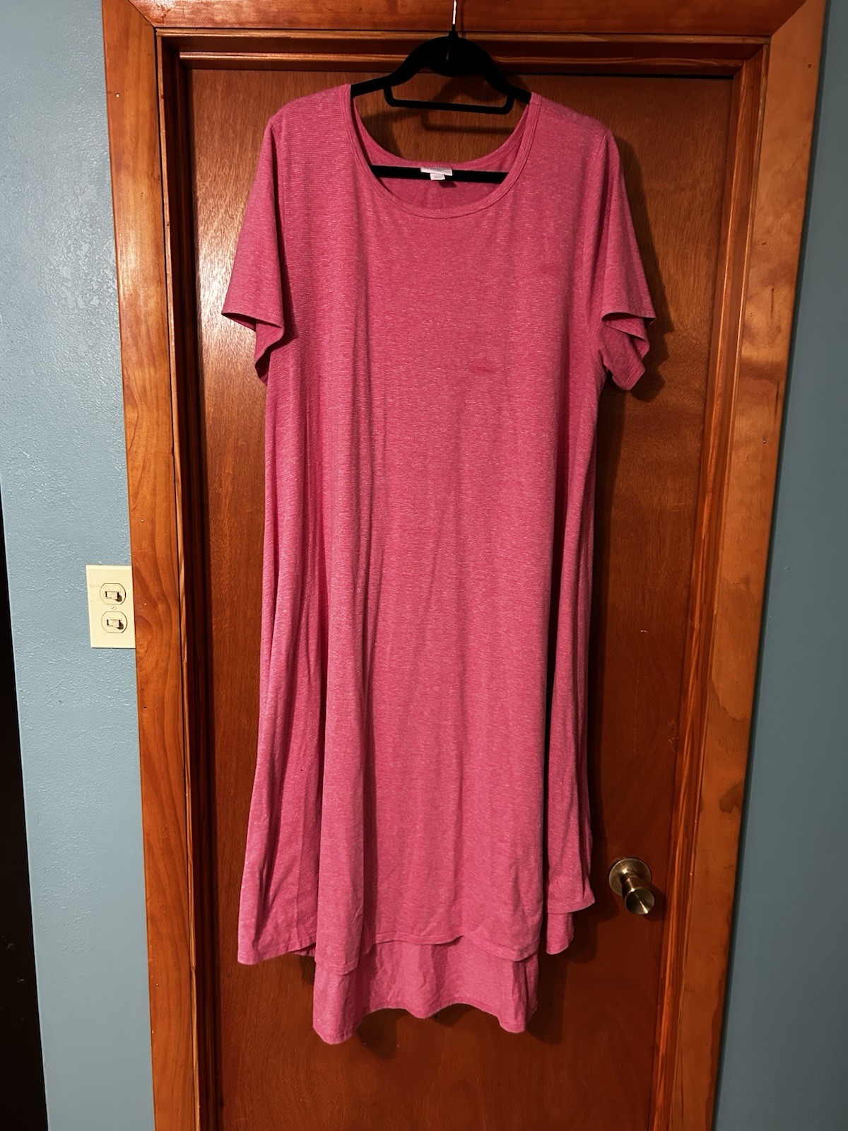 Lularoe Carly 2XL Pink Short Sleeve Swing Dress
