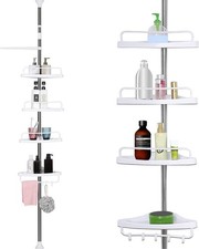 4 Tier Telescopic Bathroom Wall Corner Shelf Rack Shower Caddy Storage Organizer