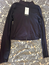 Nike Zenvy Dri-FIT Full-Zip Cropped Mock Neck Jacket Women s Black L