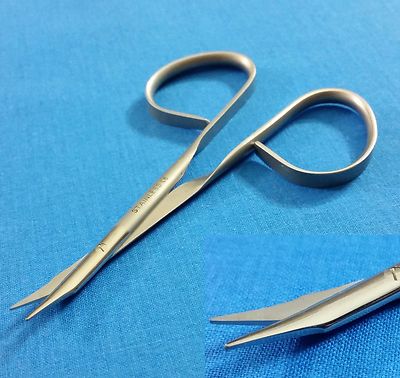 O.R GRADE RIBBON TYPE HANDLE STEVENS TENOTOMY MICRO SURGERY SCISSORS 4'' CURVED
