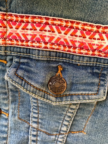 Pumpkin Patch Size 8 Girls Blue Denim Vest - Picture 3 of 9