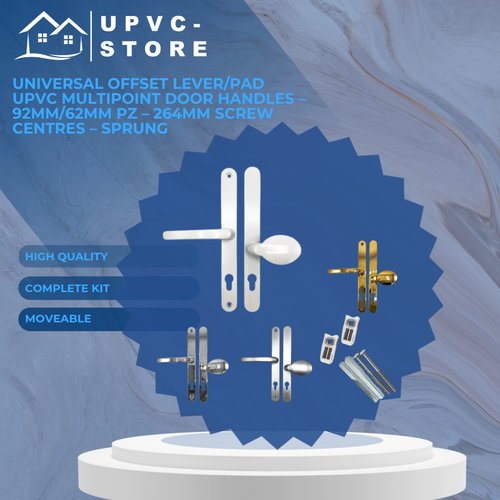 Universal Offset Lever/Pad Door Handle 92mm/62mmPZ 264mm Screw Centres - Video 1 of 1