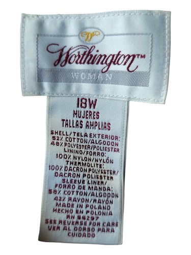 Women's WORTHINGTON Taupe "Thermolite" Insulated Overcoat Size 18W - Picture 3 of 3