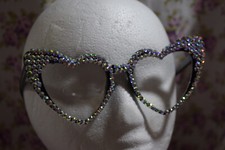 Heart Shaped Costume Glasses, Rhinestones