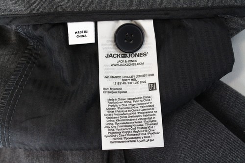 Jack&Jones Hombre Pantalones W36/L32 Gris Elástico Plisado Jersey Slit Fundas _ - Imagen 6 de 9