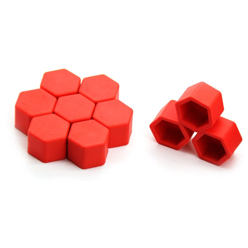 20pcs Red Car Truck Wheel Tyre Hub Screw Bolt Nut 19mm Plastic Cap Accessories - Image 4 of 4