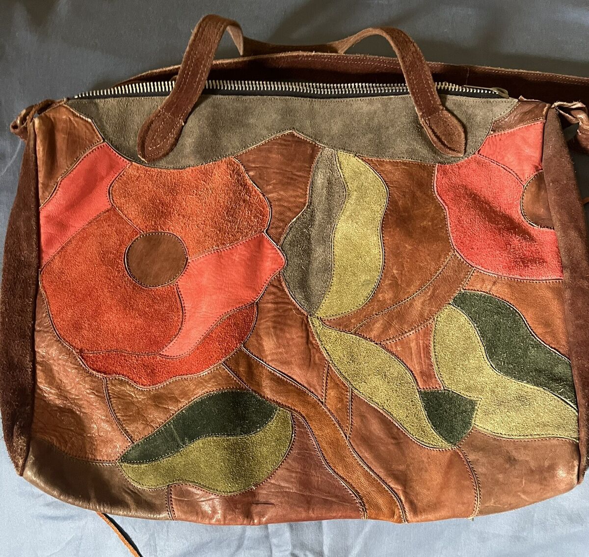 Vintage 1960/70's CHAR Handmade Leather Suede Patchwork Vintage 1960/70's CHAR Handmade Leather Suede Patchwork