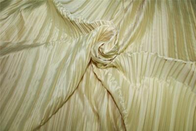 Champagne color satin pleated fabric ~ 58'' wide