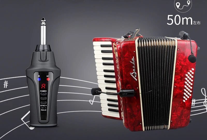 UHF Professional Wireless Instrument Microphone Condenser Mic for Accordion - Image 3 of 4