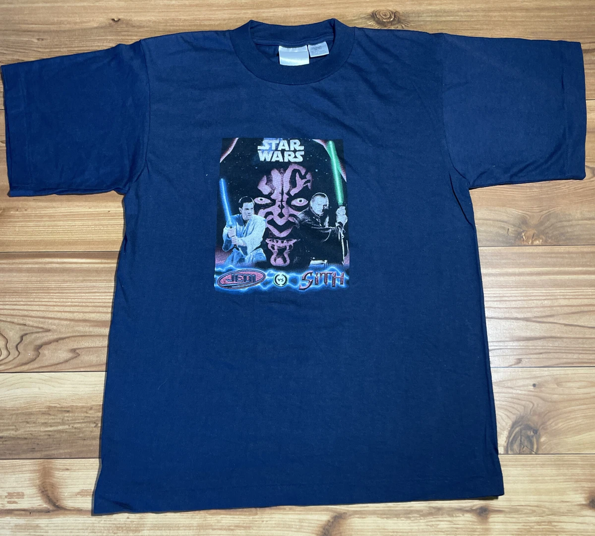 VTG 90s STAR WARS EPISODE 1 JEDI VS SITH T SHIRT YOUTH XL 90s DARTH MAUL  JINN