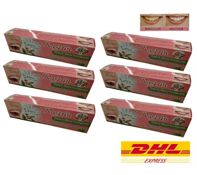 6 ISME Rasyan Herbal Clove with Aloe Vera Guava leaf Toothpaste Extra White 100g