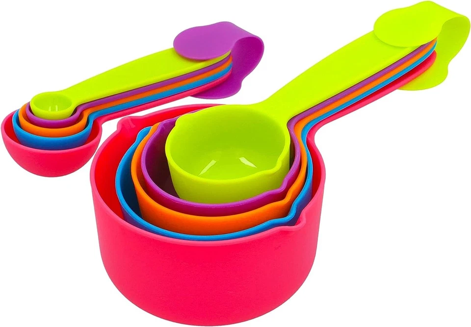Rightox 10 Pieces Measuring Cups and Spoons Food Graded Plastic Stackable - Image 2 of 4