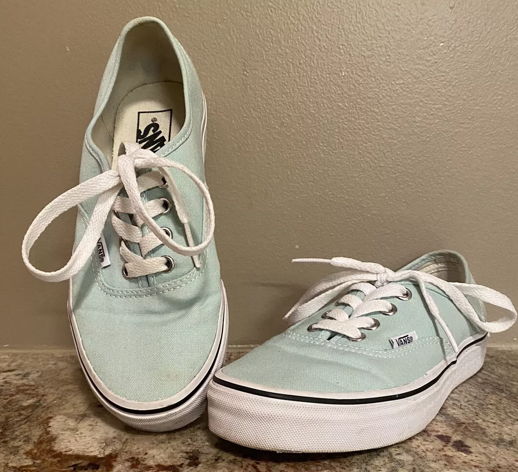 Vans Off The Wall Mint Green Classic Low Canvas Shoe Mens 5.5 Womens 7