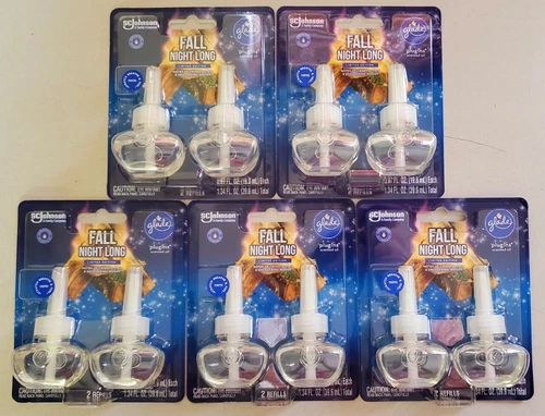 10 Glade PlugIns Fall Night Long Scented Oil Air Freshener Refills Limited Ed.