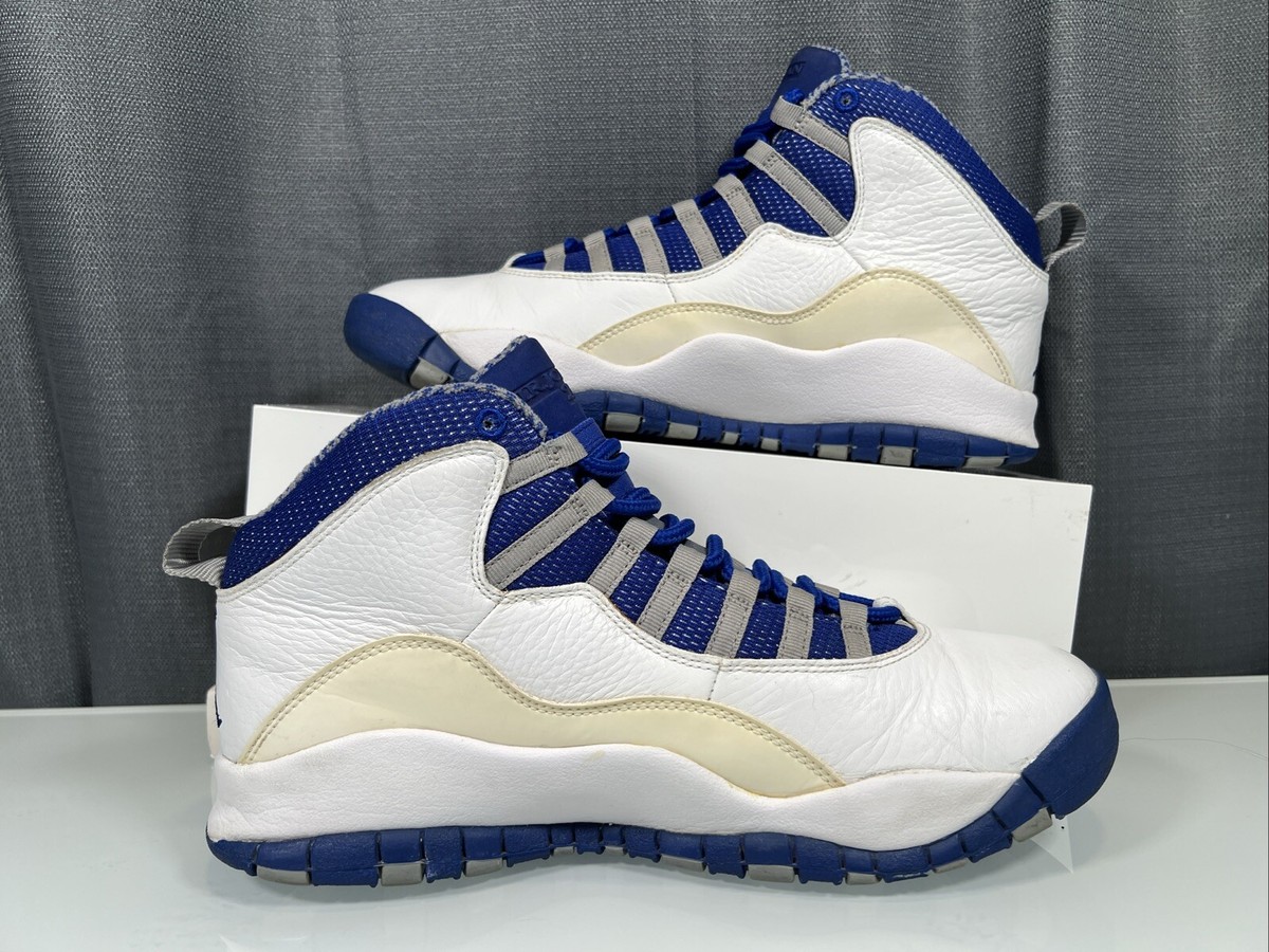 Nike Air Jordan 10 Retro Royal Blue Sneakers Size 8.5 White Blue