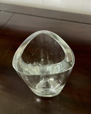 Vintage STROMBERGSHYTTAN Sweden Crystal Vase Etched Deer Design