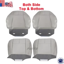 For 2007-2014 Chevy Avalanche Driver Passenger Bottom-Top Seat Cover Light Gray