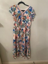 new Adrianna Papell Maxi Dress Womens Size 12 Multicolor Floral Chiffon