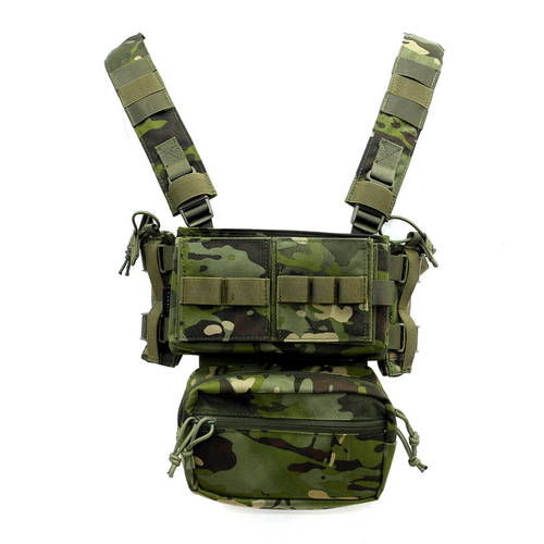IJ Tactical Chest Rig Scalable, Mag inserts Dangler pouch Multicam
