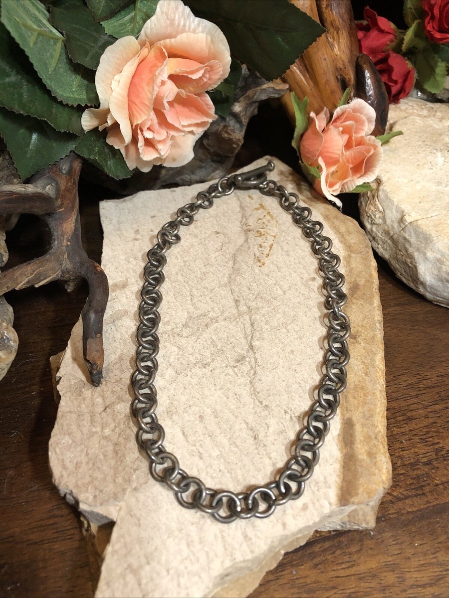 24. Vintage MEXICO 925 Sterling Silver Rolo chain link Short
