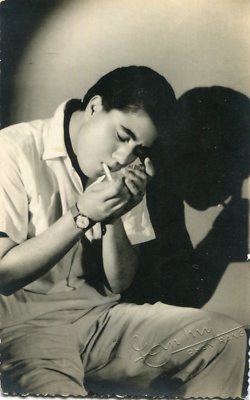 June 1953 Thap Cham Young Man Smoking Zette to PHAN RANG PHOTO CARD