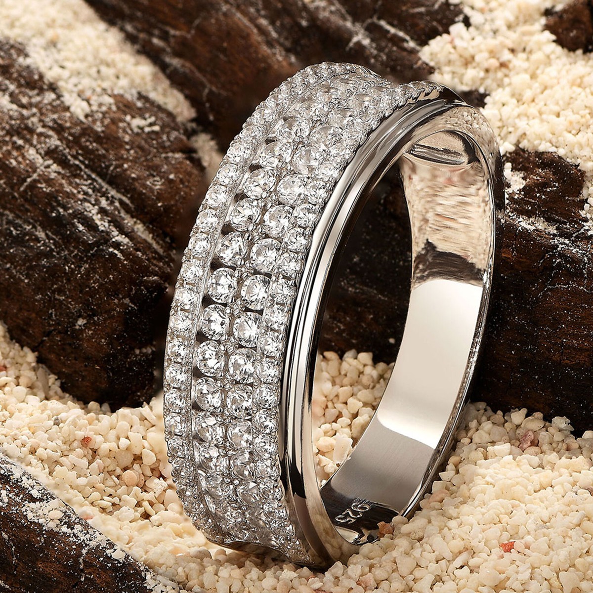 Mens Wedding Bands Mens Sterling Silver Rings With Cubic Zirconia