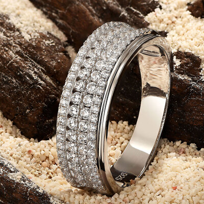 Pinky Rings for Men Wedding Ring Pure Silver Promise Ring for Him