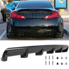 For Infiniti G35 G37 Sedan Rear Bumper Diffuser 6 Shark Fins Splitter Lip Carbon