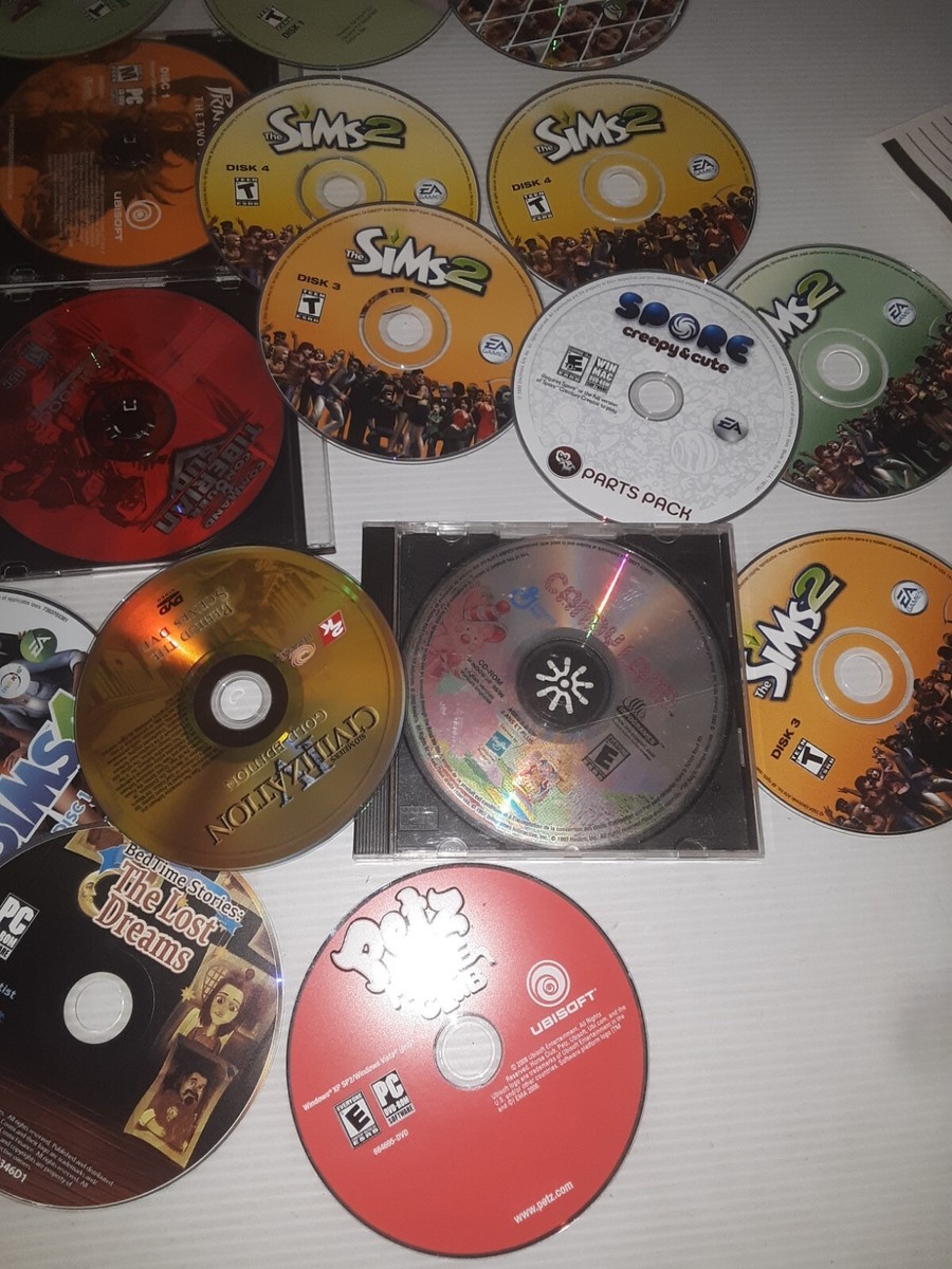 LOT OF 38 PC CD-ROM vintage video games,DISCS ONLY NO KEYS