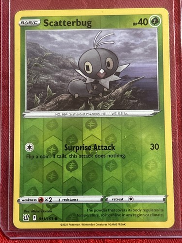 Reverse Holo Scatterbug 011/163 Battle Styles Pokemon TCG - Picture 6 of 7
