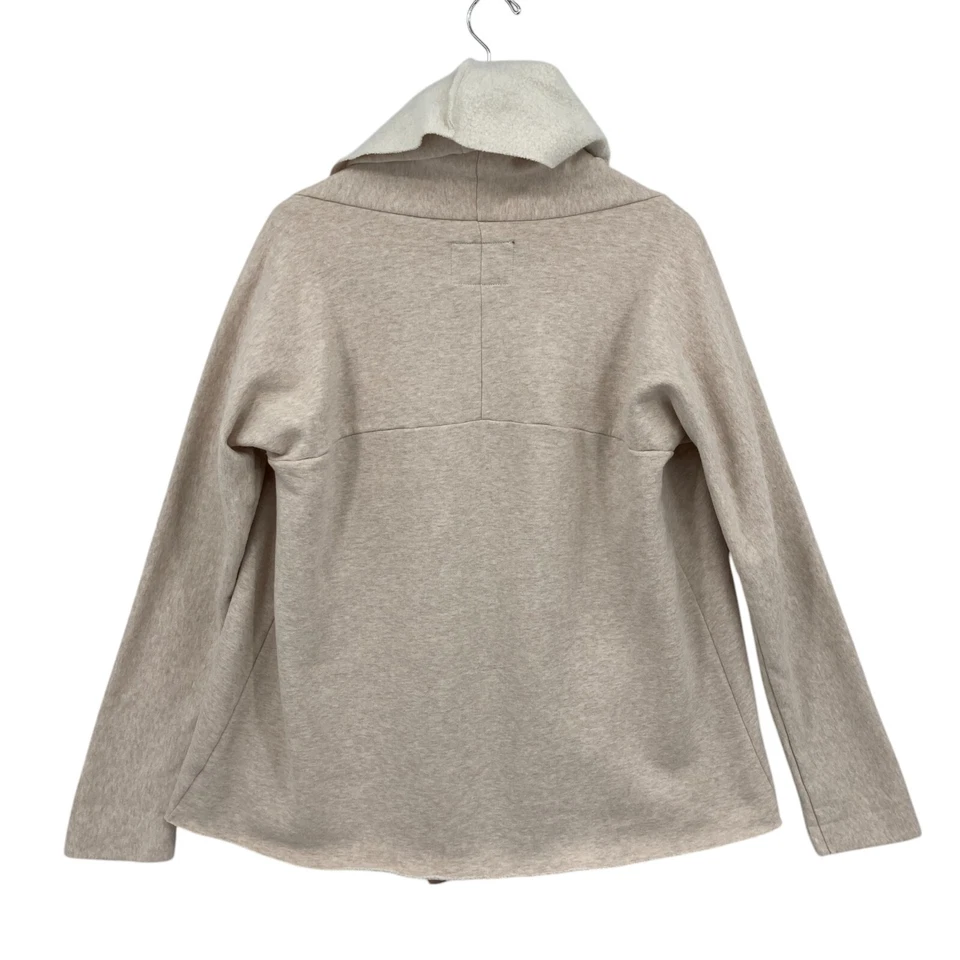 Cárdigan Sanctuary para mujer grande beige jaspeado pálido forrado de lana bolsillos delanteros abiertos Foto 2 de 4