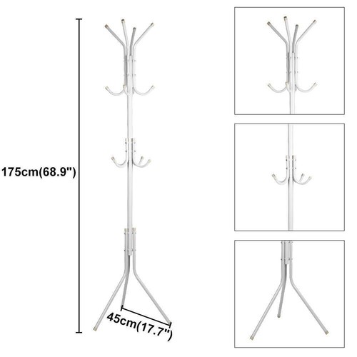 COAT STAND GARMENT RACK METAL COAT JACKET UMBRELLA HANGER STANDING HOOK RACK - Picture 26 of 39