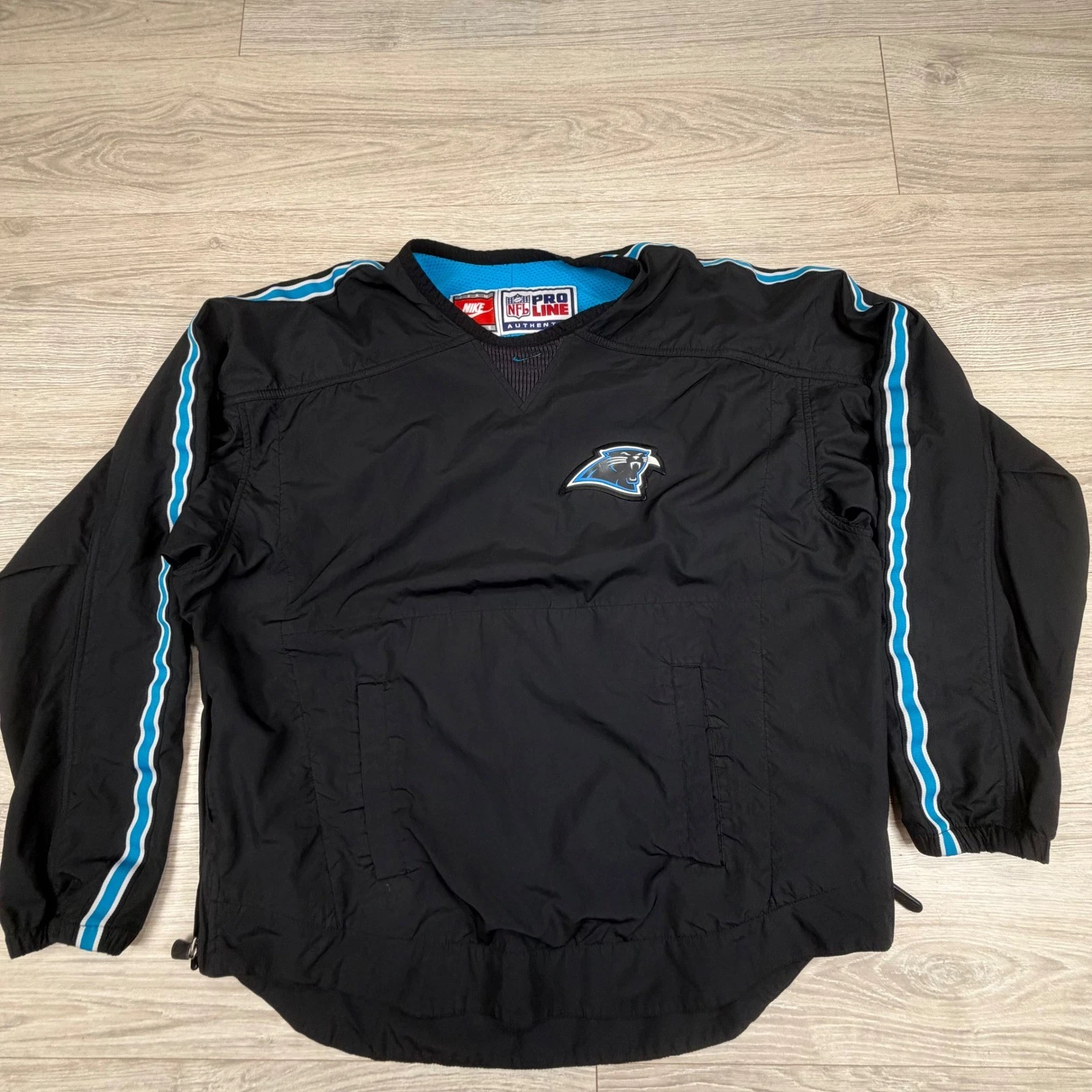 Nike NFL Pro Line Carolina Panthers Vintage 90s Windbreaker Pullover Black Sz M