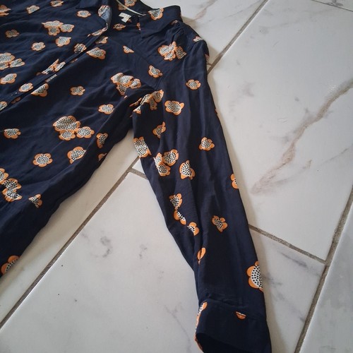 Boden Women's Navy Blue Floral Long Sleeve Jersey Shirt Dress Size 8L A8 - Picture 6 of 13