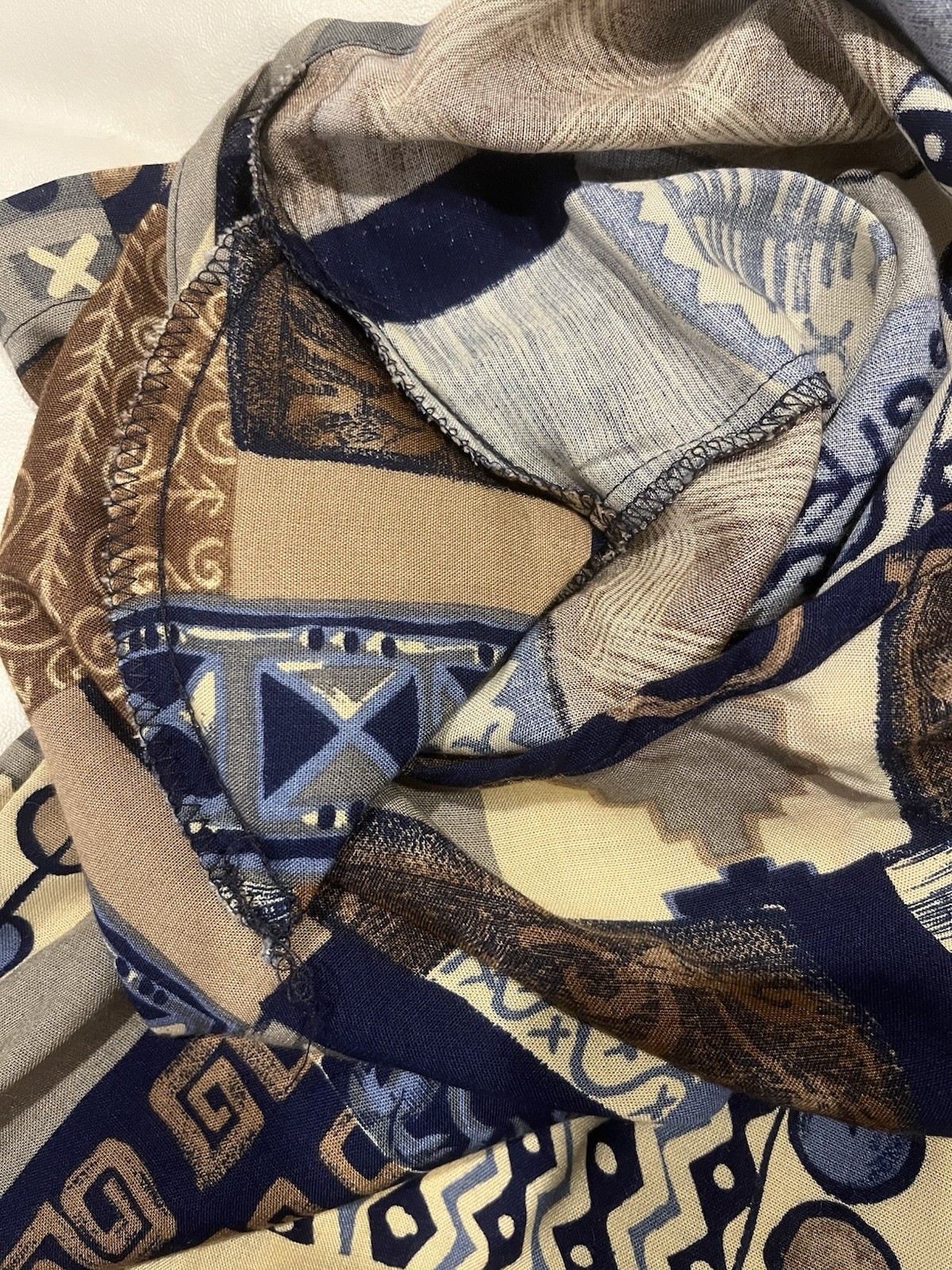 Vintage Radcliffe Geometric Patchwork Print Rayon… - image 7