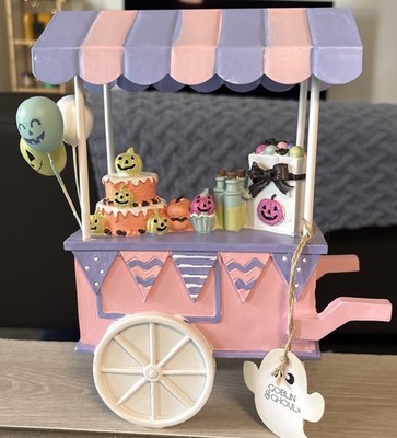 New Goblin & Ghoul Pastel Pink Halloween Sweet Treat Pumpkin Cake Ice Cream Cart