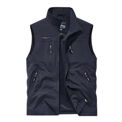 Herren Weste Mit Taschen Wandern Outdoor-Angeln Funktionale Weste Ärmellos DE