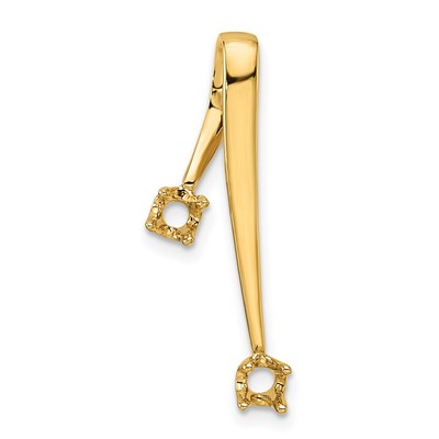 14k Yellow Gold Holds 2-3.0mm Stone, Chain Slide Mounting Perfect Gift for Her
