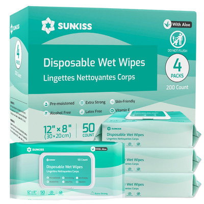 Trustplus Wet Wipes for Adult No Rinse, Extra Large 8 X12  Body Cleaning Washclo