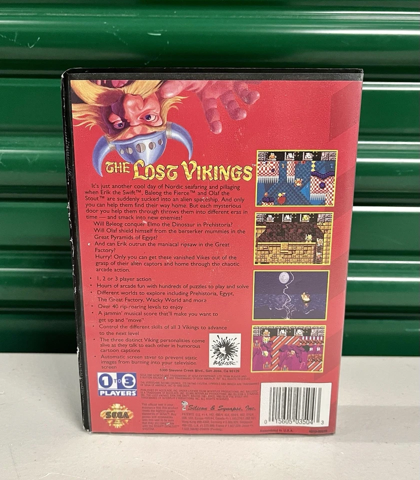 The Lost Vikings (Sega Genesis) CIB - COMPLETE & TESTED - Authentic - Image 3 of 3