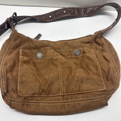 Levi's Vintage Faux Brown Suede Medium Purse Adjustable Strap