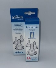 Dr Brown's Anti Collic Butelka dla niemowląt Sutek 6-pak Preemie Wąski powolny przepływ Nowy