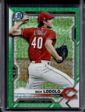 2021 Bowman Chrome Nick Lodolo Prospects Mega Box Green Refractor #/99 Reds
