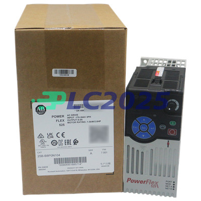 New Allen-Bradley 25B-B8P0N104 PowerFlex 525 AC Drive 2 Hp (1.5 kW)  No Filter