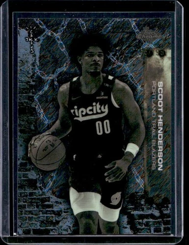 2025-26 Topps Chrome x Cactus Jack Scoot Henderson Aqua Shimmer Refractor #/199