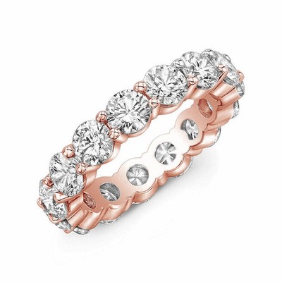 Gorgeous Round Cut Lab Grown Diamond Full Eternity Wedding Band 14K Rose Gold