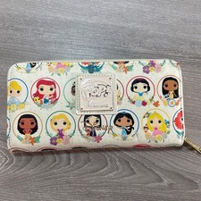 Loungefly Disney Princess Circles Portrait Floral Funko Pop Zip Around Wallet