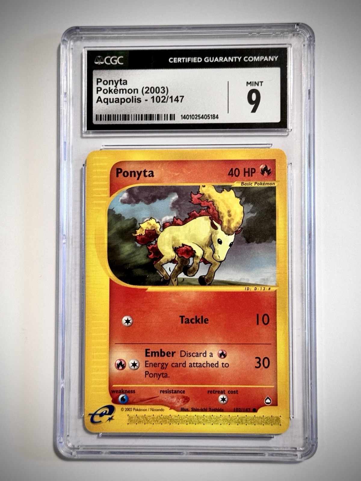 Pokemon Ponyta CGC 9 Aquapolis 102/147 Mint PSA e Series Yoshida